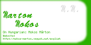 marton mokos business card