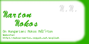 marton mokos business card